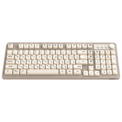 Клавиатура проводная бесшумная USB, 102+98 клавиш, LED-подсветка, SONNEN K620, слоновая кость / серая, 513950