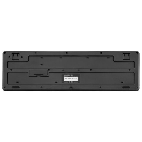 Клавиатура беспроводная бесшумная, USB, 104 клавиши, SONNEN 1065, черная, 513951 - фото 3