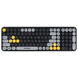 Клавиатура беспроводная USB, 105 клавиш, SONNEN K303BY, черная / серая / желтая, 513952