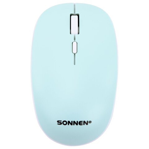 Набор беспроводной тихий: клавиатура 104 клавиши, мышь 4 кнопки 800/1200/1600 dpi, SONNEN K-650, белый / мятный / бирюзовый, 513953 - фото 9