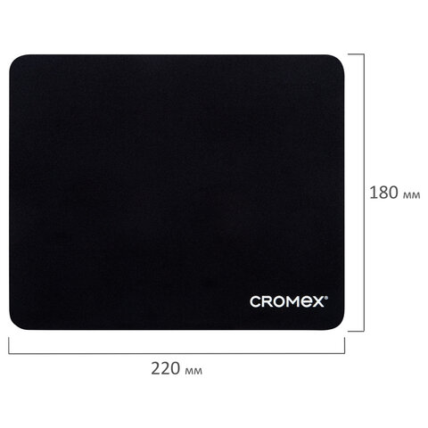 Коврик для мыши CROMEX "SLIM", резина+ткань, 220х180х2мм, 513954