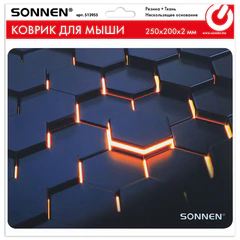 Коврик для мыши SONNEN &laquo;HOT CELLS&raquo; резина + ткань, 250&times;200&times;2 мм, 513955