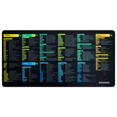Коврик для мыши и клавиатуры с полезными комбинациями большой SONNEN &laquo;HOT KEYS&raquo;, 800&times;400&times;3 мм, 513961