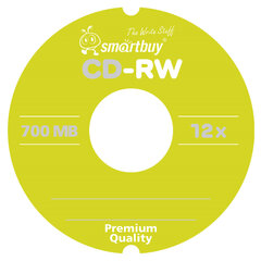Диск CD-RW SMARTBUY, 700 Мб, 4-12x, Cake Box (упаковка на шпиле), КОМПЛЕКТ 10 шт., SBCD-RW10