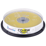 Диски CD-RW SMARTBUY, 700 Мб, 4-12x, Cake Box (упаковка на шпиле), КОМПЛЕКТ 10 шт., SBCD-RW10