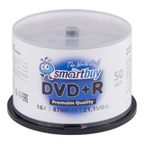 Диск DVD+R (плюс) SMARTBUY, 4,7 Гб, 16x, Cake Box (упаковка на шпиле), КОМПЛЕКТ 50 шт., SBDVPR50