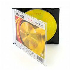 Диск DVD-R MIREX, 4,7 ГБ, 16x, Slim Case, КОМПЛЕКТ 5 шт., UL130003A1F