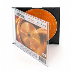 Диск DVD+R (плюс) MIREX, 4,7 ГБ, 16x, Slim Case, КОМПЛЕКТ 5 шт., UL130013A1F