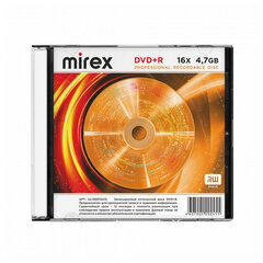 Диск DVD+R (плюс) MIREX, 4,7 ГБ, 16x, Slim Case, КОМПЛЕКТ 5 шт., UL130013A1F