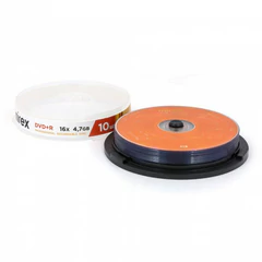 Диск DVD+R (плюс) MIREX, 4,7 Гб, 16x, Cake Box (упаковка на шпиле), КОМПЛЕКТ 10 шт., UL130013A1L