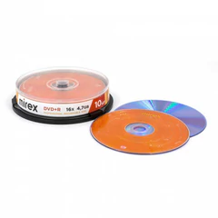 Диск DVD+R (плюс) MIREX, 4,7 Гб, 16x, Cake Box (упаковка на шпиле), КОМПЛЕКТ 10 шт., UL130013A1L