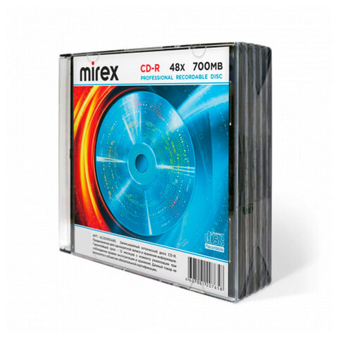 ���� CD-R MIREX, 700 ��, 48x, Slim Case, �������� 5 ��., UL120051A8F �����