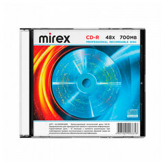 Диск CD-R MIREX, 700 Мб, 48x, Slim Case, КОМПЛЕКТ 5 шт., UL120051A8F