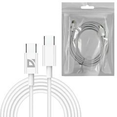 Кабель USB Type-C-Type-C, 60 Вт, белый, 2 м, DEFENDER F182, 87538