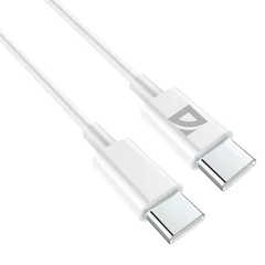 Кабель USB Type-C-Type-C, 60 Вт, белый, 2 м, DEFENDER F182, 87538