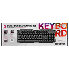 Клавиатура беспроводная DEFENDER Element HB-195 RU, USB, 114 клавиш, черная, 45195