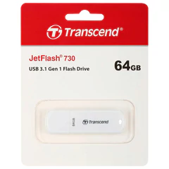 Флеш-диск 64 GB TRANSCEND JetFlash 730, USB 3.1, белый, TS64GJF730