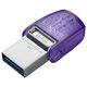 Флеш-диск 64 GB KINGSTON DataTraveler microDuo 3C, разъем USB 3.2, Type-C, фиолетовый, DTDUO3CG3/64GB