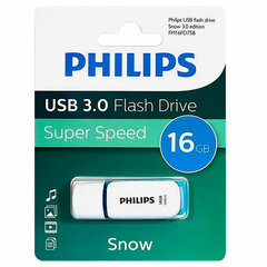Флеш-диск 16 GB PHILIPS SNOW, разъем USB 3.0, синий, FM16FD75B/<wbr/>97