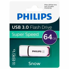 Флеш-диск 64 GB PHILIPS SNOW, разъем USB 3.0, фиолетовый, FM64FD75B/<wbr/>97