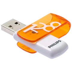 Флеш-диск 128 GB PHILIPS VIVID, разъем USB 2.0, желтый, FM12FD05B/<wbr/>97