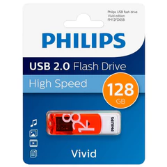 Флеш-диск 128 GB PHILIPS VIVID, разъем USB 2.0, желтый, FM12FD05B/<wbr/>97