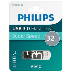 Флеш-диск 32 GB PHILIPS VIVID, разъем USB 3.0, черный, FM32FD00B/<wbr/>97