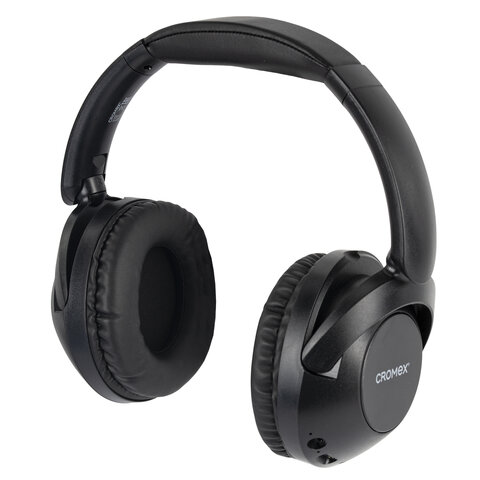 Наушники беспроводные полноразмерные складные раздвижные CROMEX (КРОМЕКС) HP-043B, Bluetooth 5.4, черные, 514119