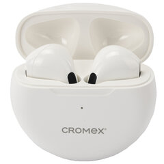 Наушники беспроводные TWS вкладыши с микрофоном CROMEX (КРОМЕКС) EP-T28W, Bluetooth 5.4, белые, 514121