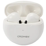 Наушники беспроводные TWS вкладыши с микрофоном CROMEX (КРОМЕКС) EP-T28W, Bluetooth 5.4, белые, 514121