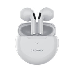 Наушники беспроводные TWS вкладыши с микрофоном, CROMEX EP-T28W, bluetooth 5.4, белые, 514121