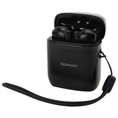 Наушники беспроводные TWS вкладыши с микрофоном, SONNEN EP-BH10B, Bluetooth 5.3, черные, 514122