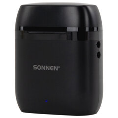Наушники беспроводные TWS вкладыши с микрофоном, SONNEN EP-BH10B, Bluetooth 5.3, черные, 514122