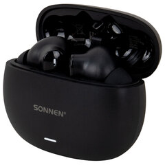 Наушники беспроводные TWS внутриканальные, гибридное шумоподавление ANC + ENC, SONNEN PREMIUM EP-BH33B, Bluetooth 5.3, черные, 514123