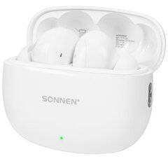 Наушники беспроводные TWS внутриканальные, гибридное шумоподавление ANC + ENC, SONNEN PREMIUM EP-BH34W, Bluetooth 5.3, белые, 514124