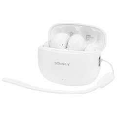 Наушники беспроводные TWS внутриканальные, гибридное шумоподавление ANC + ENC, SONNEN PREMIUM EP-BH34W, Bluetooth 5.3, белые, 514124