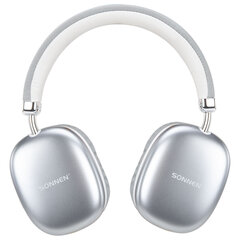 Наушники беспроводные накладные полноразмерные раздвижные мультирежимные, SONNEN HP-B12S, Bluetooth 5.4, серебристые, 514127