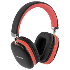 Наушники беспроводные накладные полноразмерные раздвижные мультирежимные, SONNEN HP-B12BR, Bluetooth 5.4, черный/<wbr/>коралловый, 514128