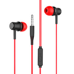 Наушники проводные внутриканальные с микрофоном SONNEN EP-H47RB, 1,1 м, красные/<wbr/>черные, 514129