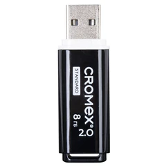 Флеш-диск 8 GB, CROMEX (КРОМЕКС) Standard USB 2.0, черный, 514157