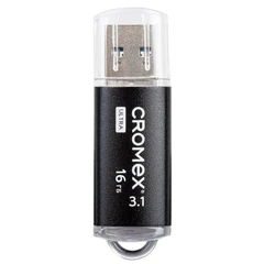 Флеш-диск 16 GB, CROMEX (КРОМЕКС) Ultra USB 3.1, металлический корпус, черный, 514162