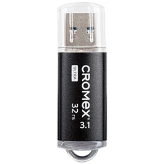 Флеш-диск 32 GB, CROMEX (КРОМЕКС) Ultra USB 3.1, металлический корпус, черный, 514163