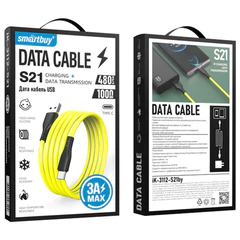 Кабель S21 USB – Type-C, 1 м, 3 А, SMARTBUY, для зарядки и передачи данных, желтый, 93409