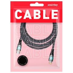 Кабель Type-C &mdash; Lightning, 1 м, 3 А, SMARTBUY, для быстрой зарядки и передачи данных, черный