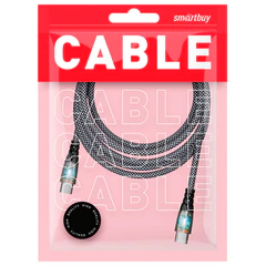 Кабель Type-C &mdash; Type-C, 1 м, 3 А, SMARTBUY, для быстрой зарядки и передачи данных, черный