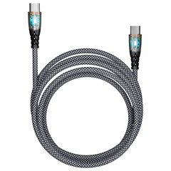 Кабель Type-C &mdash; Type-C, 1 м, 3 А, SMARTBUY, для быстрой зарядки и передачи данных, черный