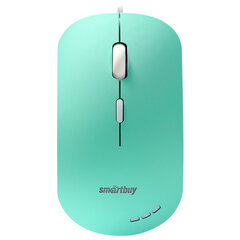Мышь проводная бесшумная SMARTBUY 288-LG, USB, 3 кнопки + 1 колесо, оптическая, зеленая, 06826