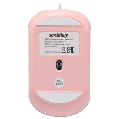 Мышь проводная бесшумная SMARTBUY 288-P, USB, 3 кнопки + 1 колесо, оптическая, розовая, 06833