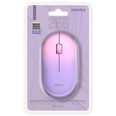 Мышь беспроводная бесшумная SMARTBUY 266AG-V, USB, 2 кнопки + 1 колесо, оптическая, фиолетовая