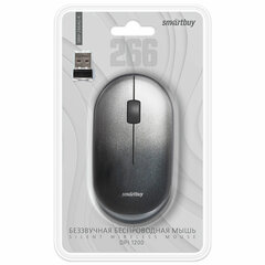 Мышь беспроводная бесшумная SMARTBUY 266AG-K, USB, 2 кнопки + 1 колесо, оптическая, черная